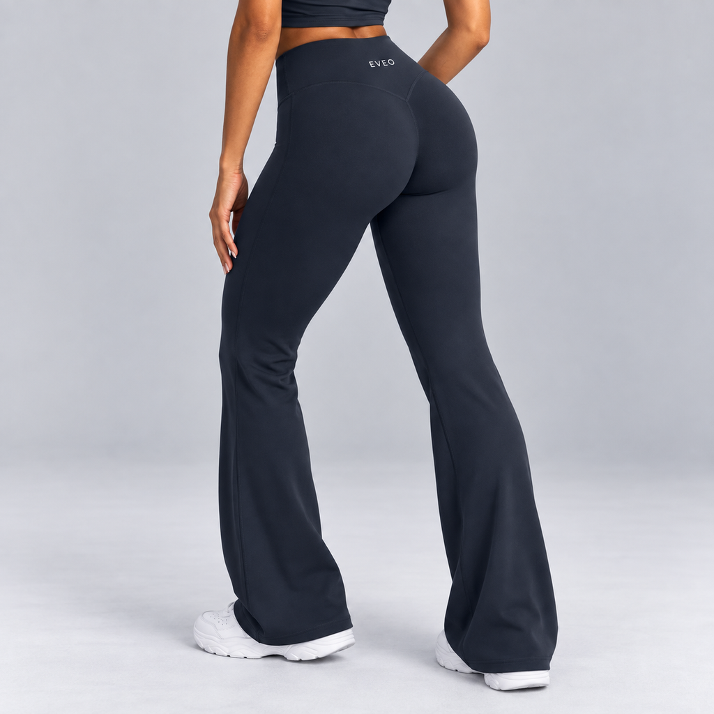 High-Waisted Flare Pants - Black