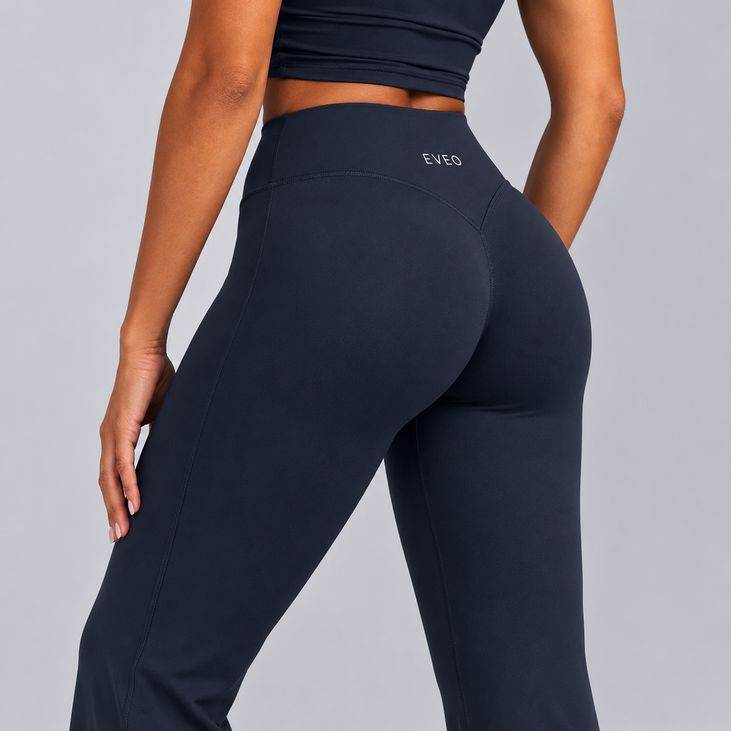 High-Waisted Flare Pants - Black