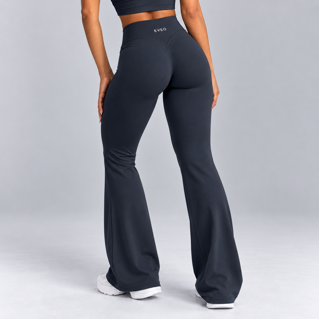 High-Waisted Flare Pants - Black