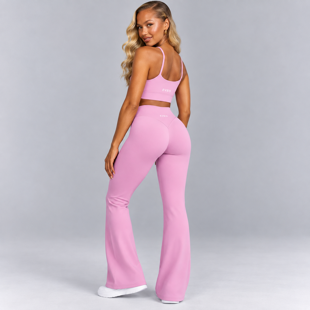 High-Waisted Flare Pants - Black