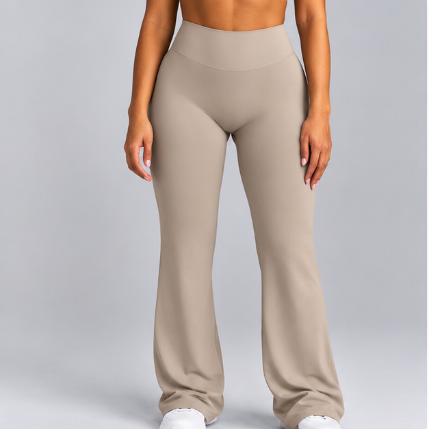 High-Waisted Flare Pants - Black