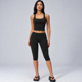EVEO Slit Hem Capri Leggings