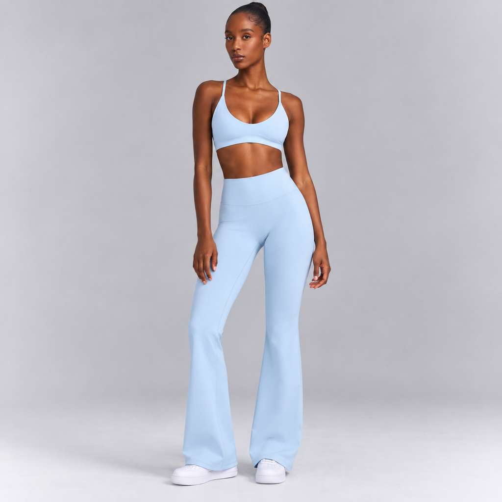 High-Waisted Flare Pants - Black