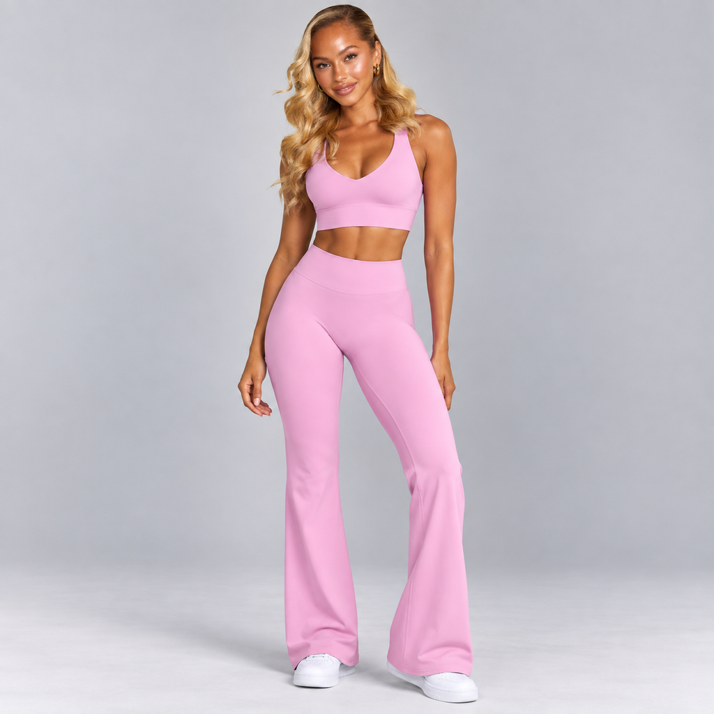 High-Waisted Flare Pants - Black