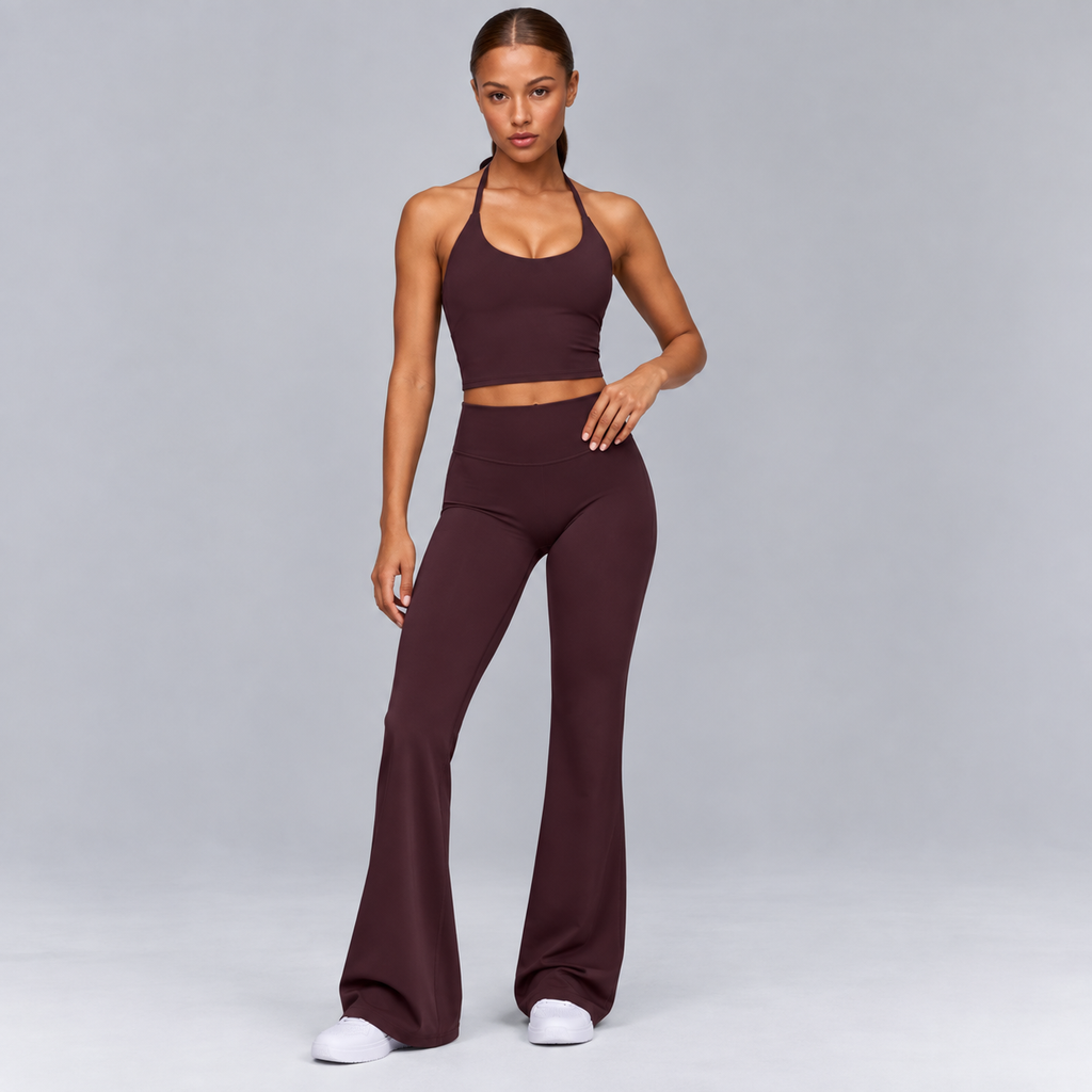 High-Waisted Flare Pants - Black