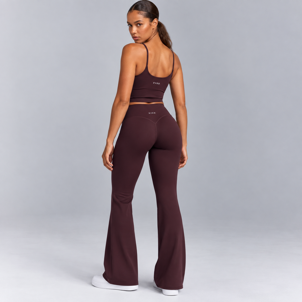 High-Waisted Flare Pants - Black