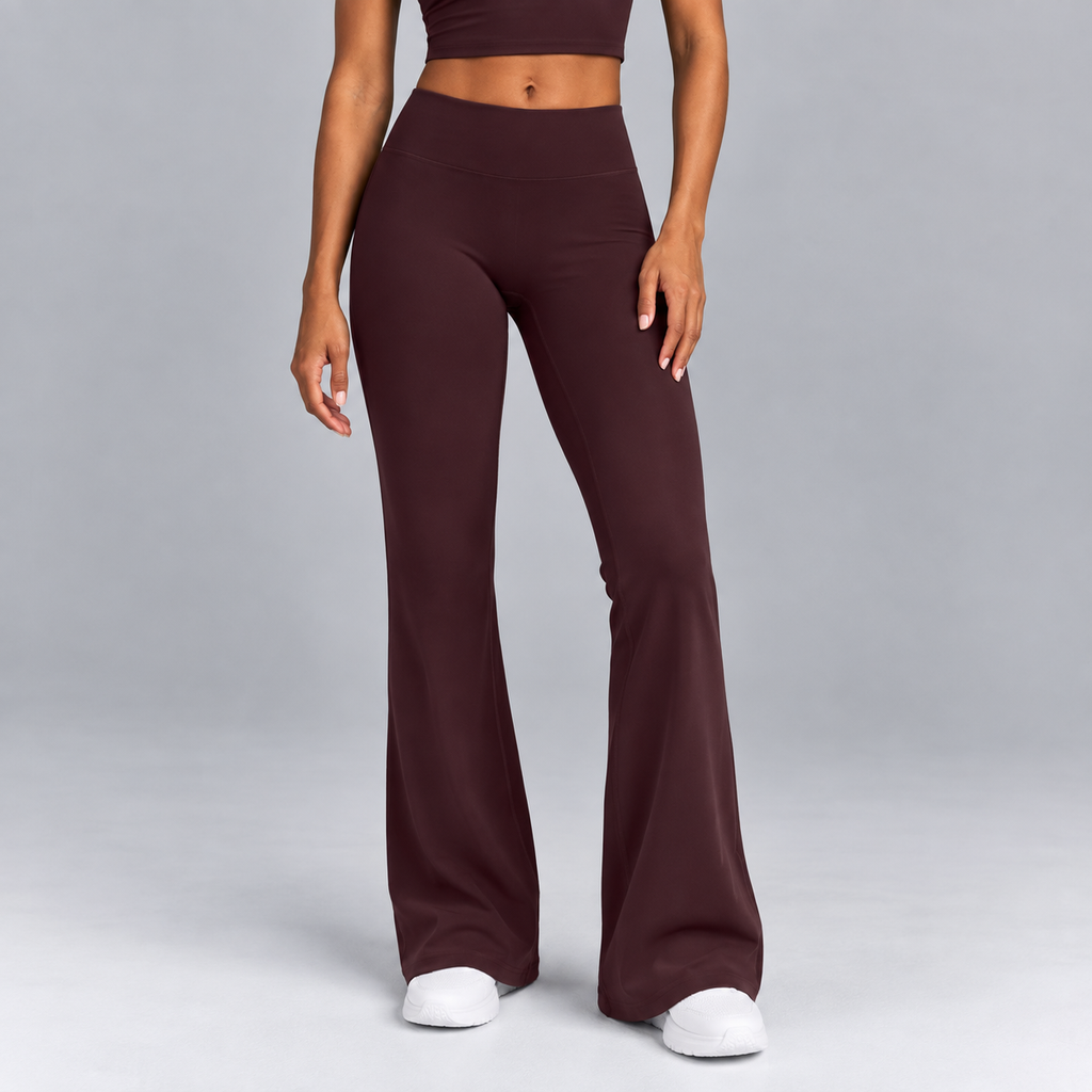 High-Waisted Flare Pants - Black